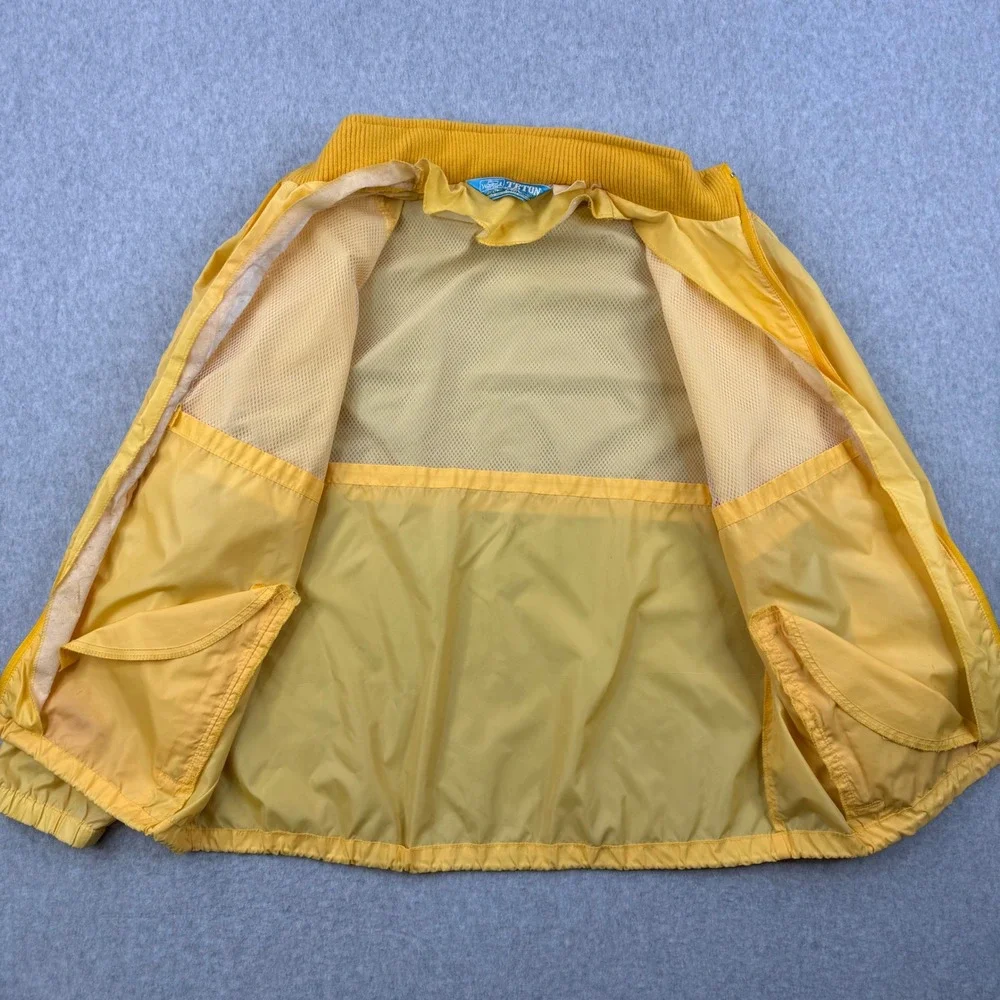 Vintage Woolrich Jacket Mens Medium Yellow Windbreaker Nylon Zip Up Teton Group